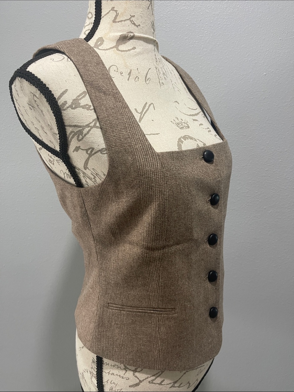 Rag&Bone Brown Button-Front Ribbed Vest - Picture 4 of 7